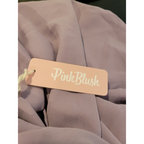 Pink Blush 2X Dusty Rose Shift Dress Spaghetti Straps Zipper Belt Wedding Guest - Picture 3 of 5